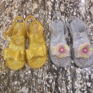 Glittery Gold and Silver Kids Sandals